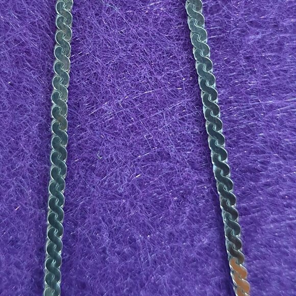 Vintage Italy 925 Sterling Silver Floral Engraved Minimalist Pendant Necklace - Picture 7 of 11